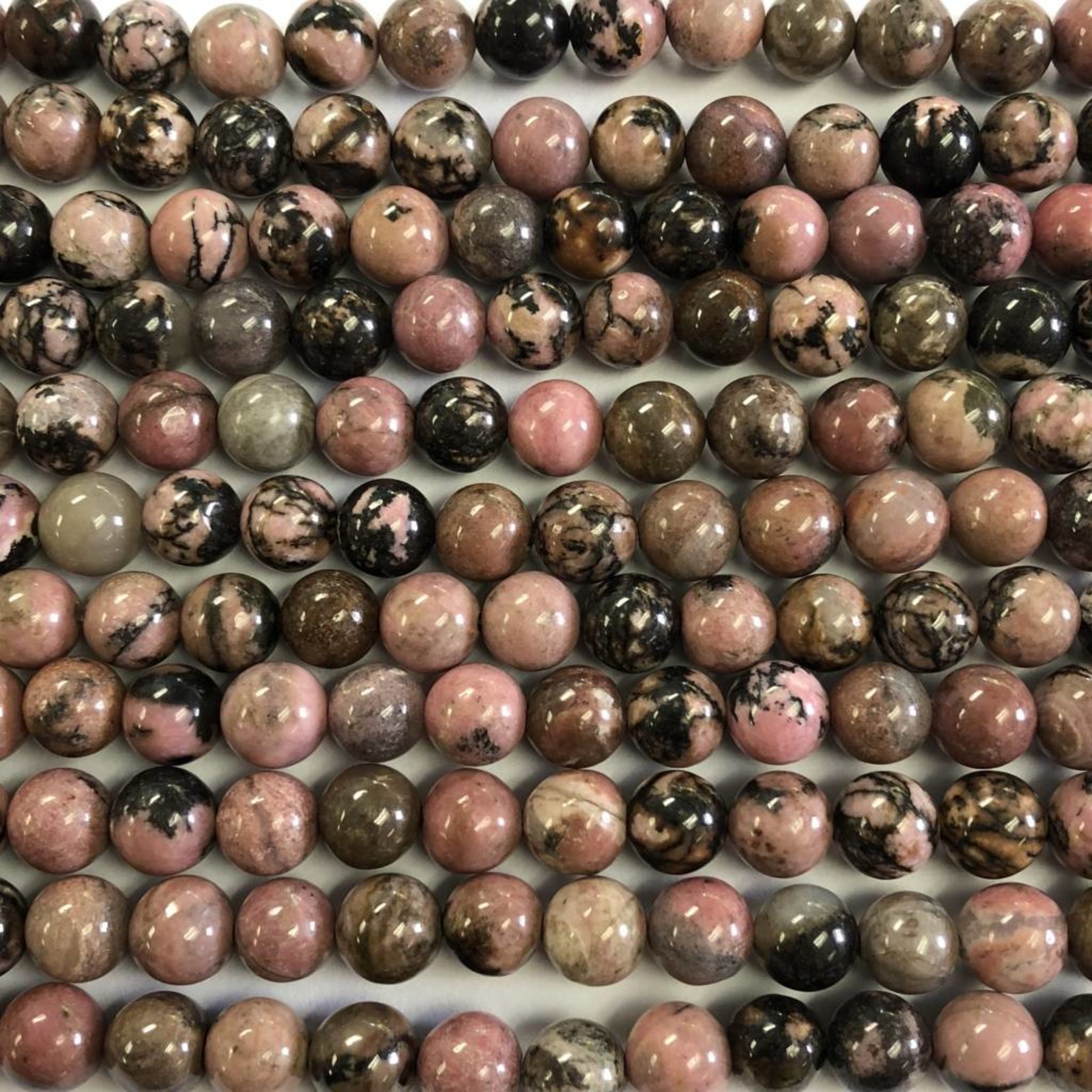 Natural ARTISTIC RHODONITE 8mm Round