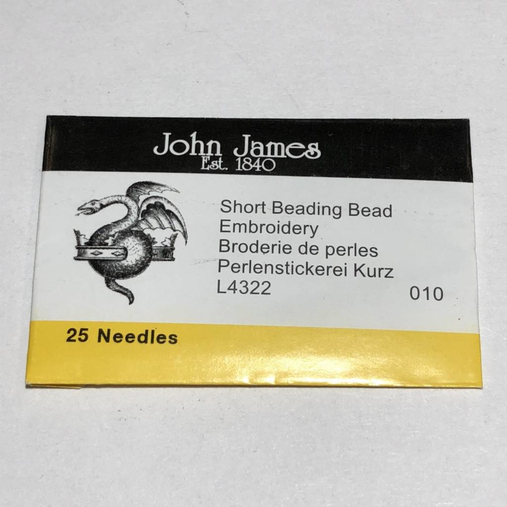 John James NEEDLES #10 Short 25/Pkg