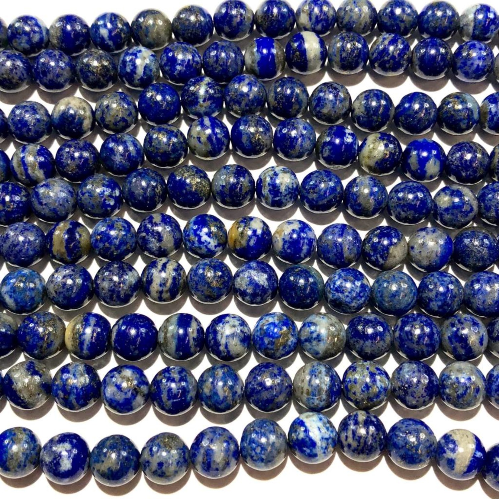 Natural UNDYED Lapis Lazuli Grade B 8mm Round