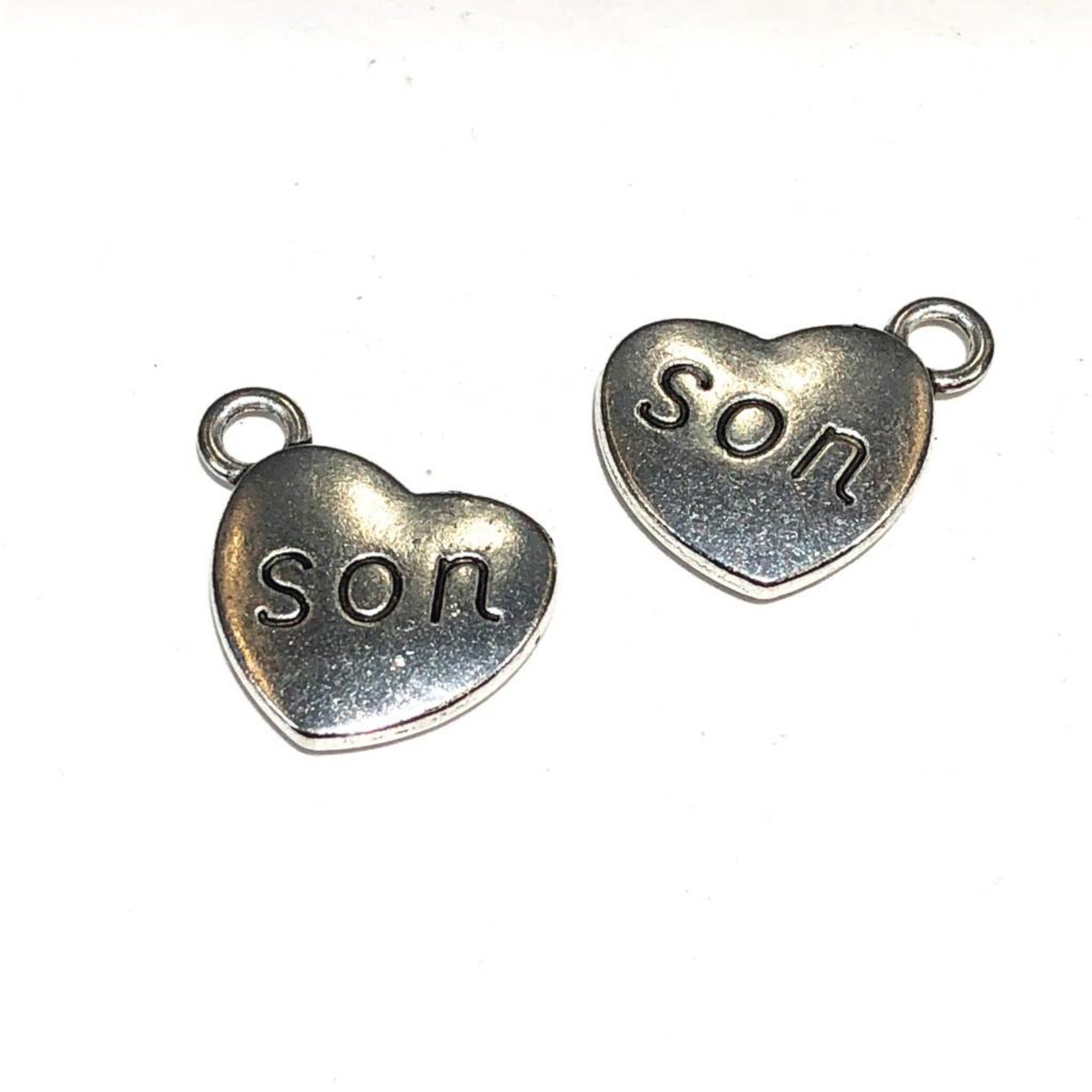 Tibetan Cast Alloy Son Heart Charm 12pcs