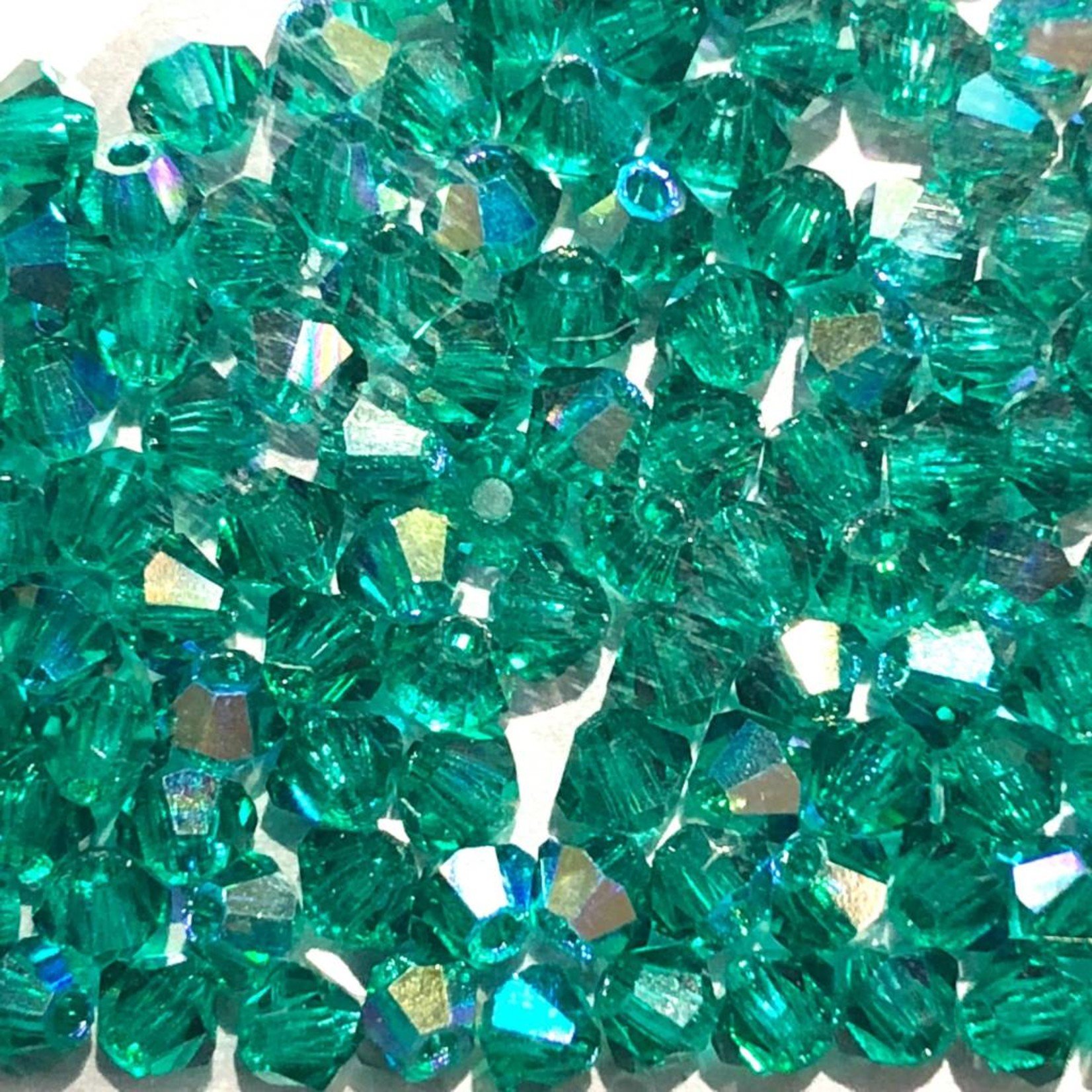 Preciosa Crystal 3mm Bicone Emerald AB 144pcs