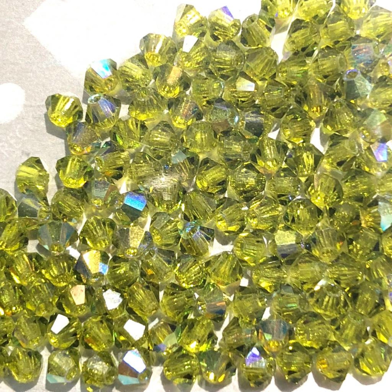 Preciosa Crystal 3mm Bicone Olivine AB 144pcs