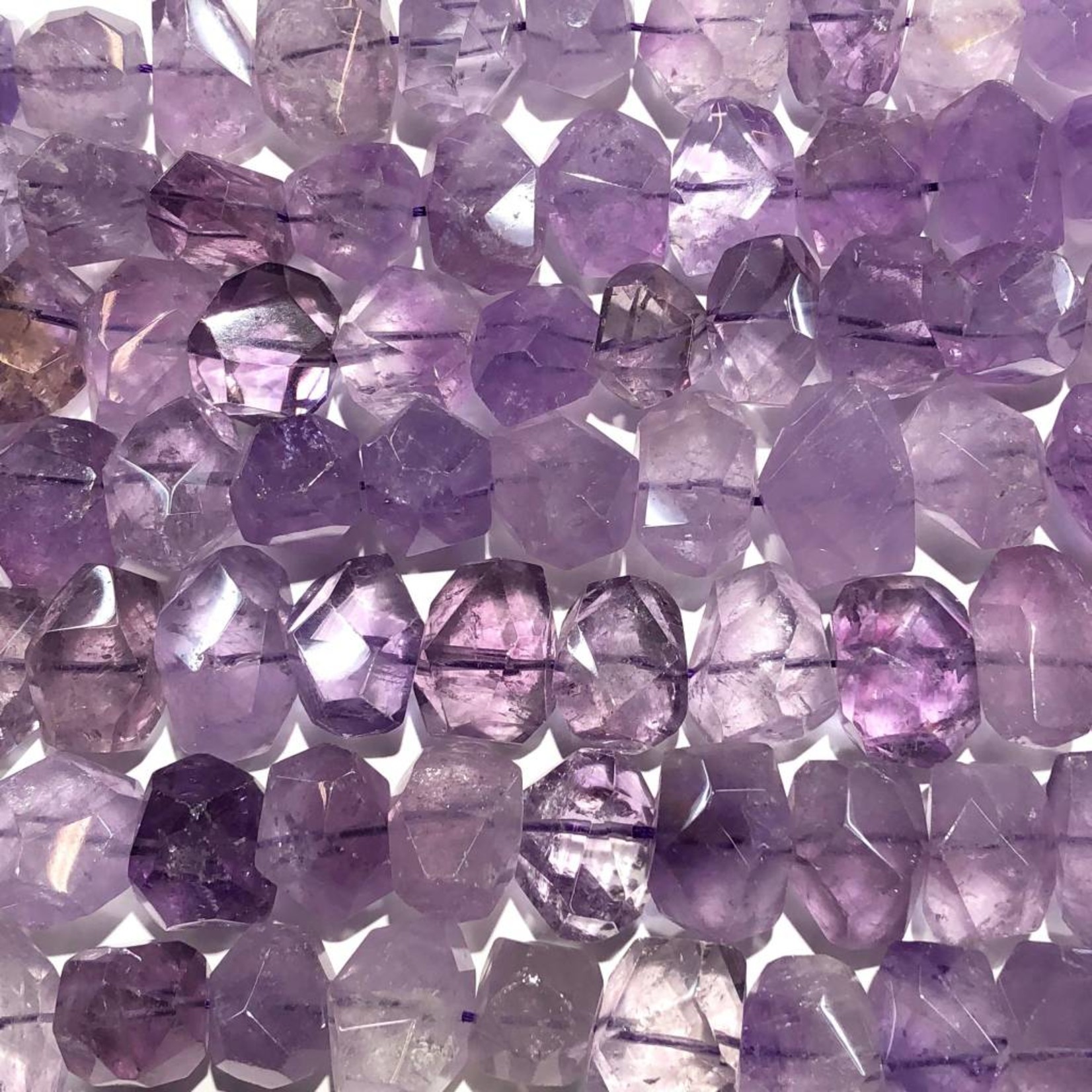 Lilac AMETHYST Nugget 15-22mm Faceted 1/2 Str