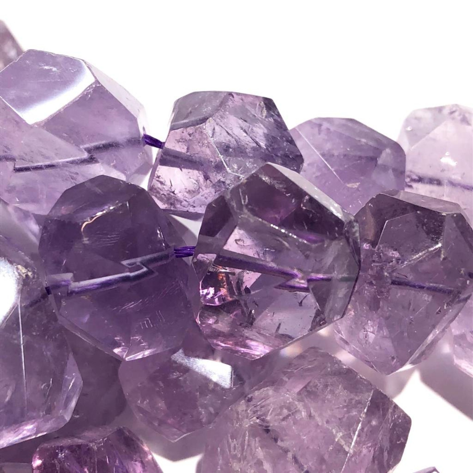 Lilac AMETHYST Nugget 15-22mm Faceted 1/2 Str