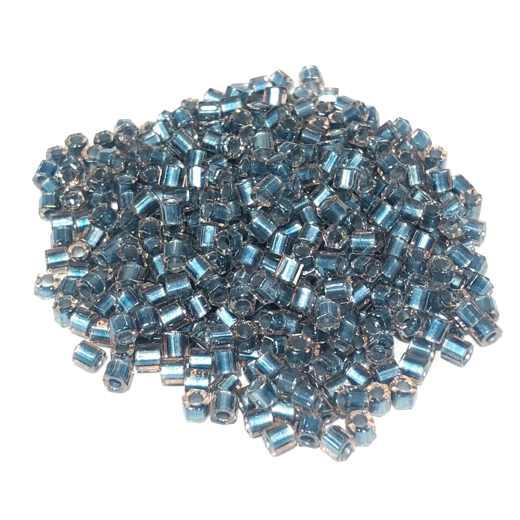TOHO Hex 8-0 Crystal/Metallic Blue Lined 20g Tb
