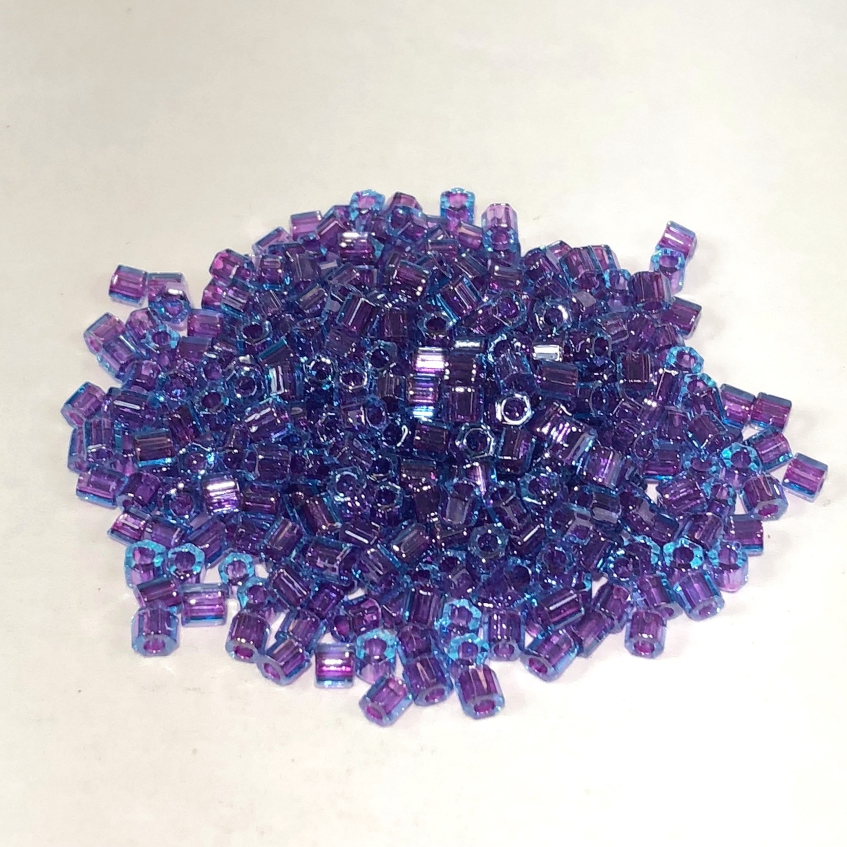 TOHO Hex 8-0 Aqua/Purple Lined 20g Tb