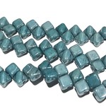 2-Hole SILKY Bead Blue Luster 40pcs 5mm