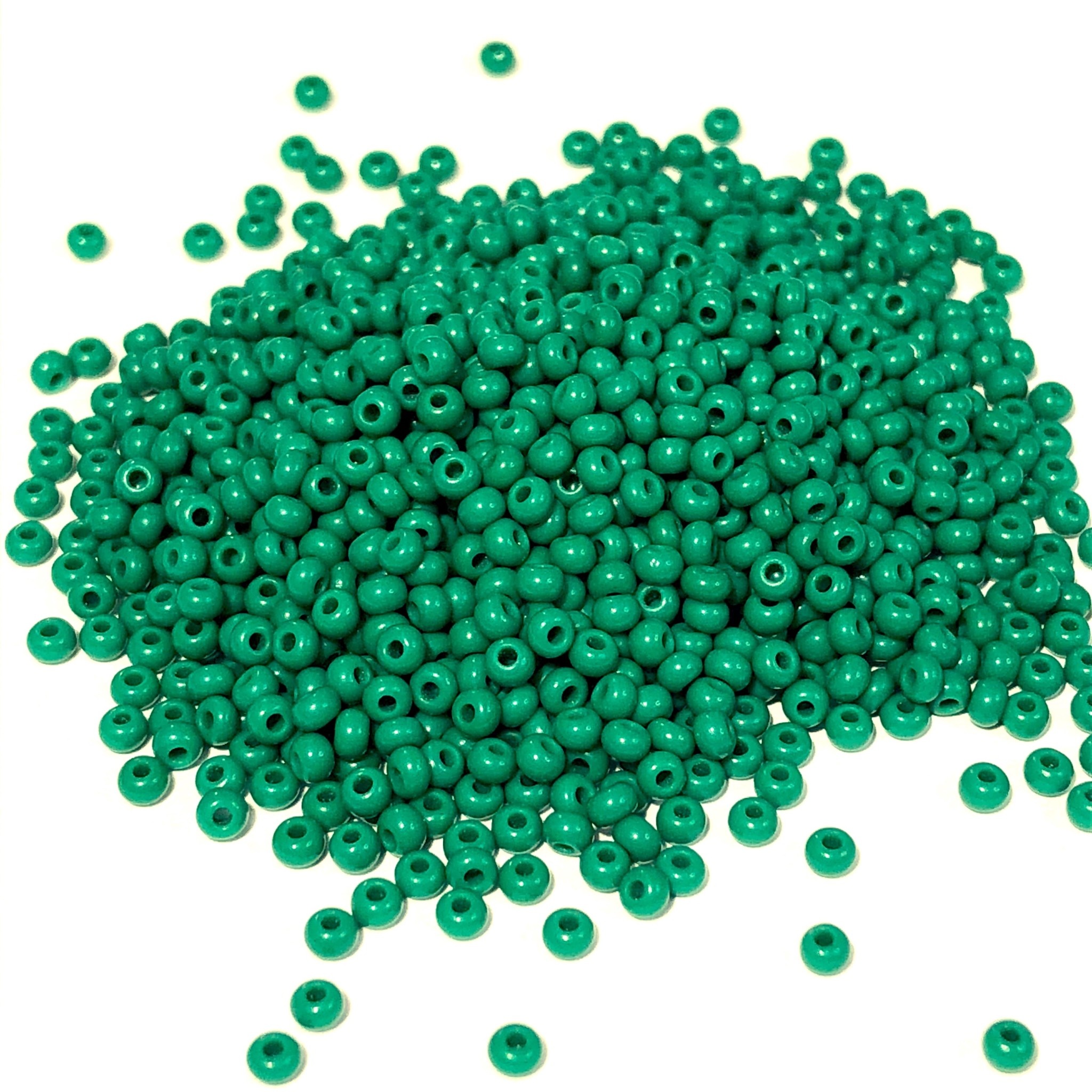 PRECIOSA 100 Seed Beads Op Med Dk Grn 22.5g Atlantic Bead Company