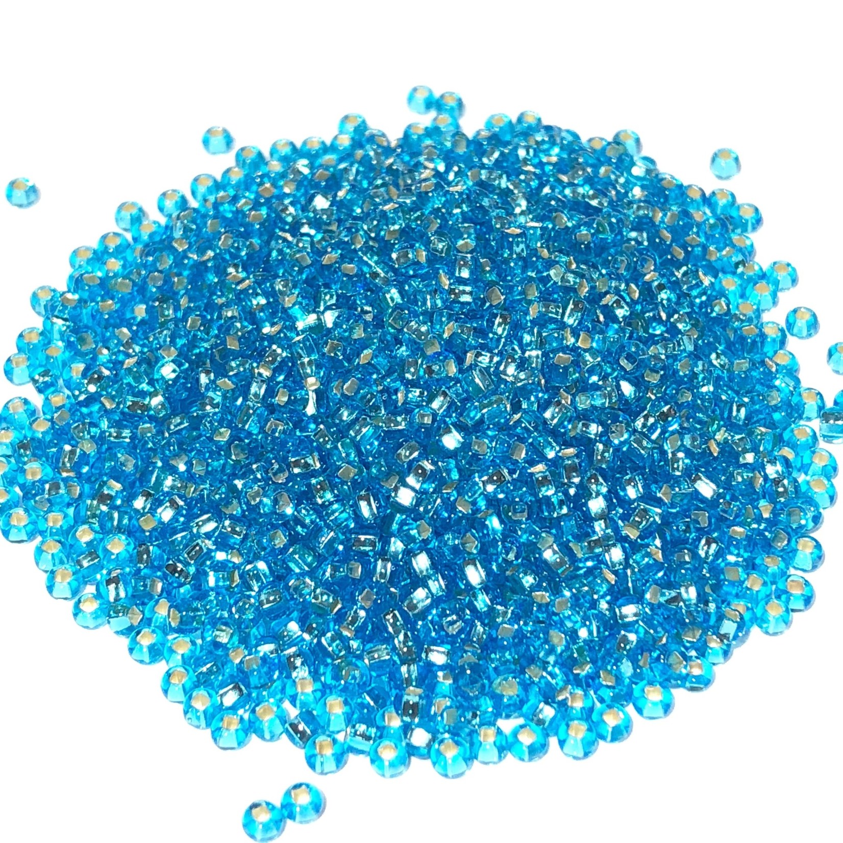 PRECIOSA 10-0 Seed Beads Silver Lined Aqua 22.5g