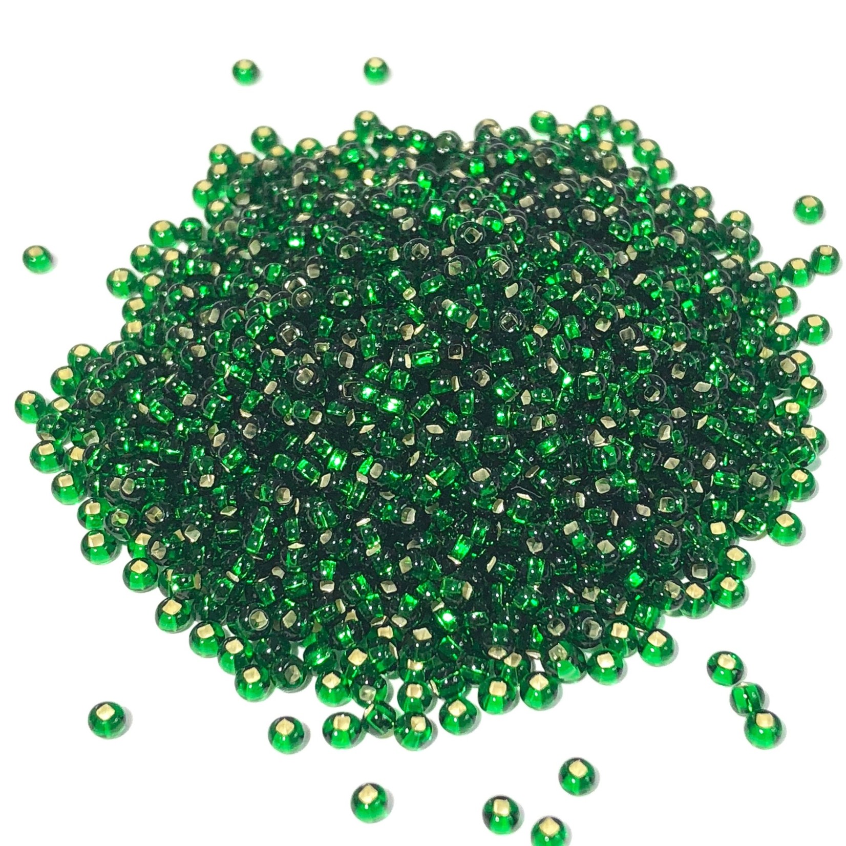 PRECIOSA 10-0 Seed Beads Silver Lined Green 22.5g