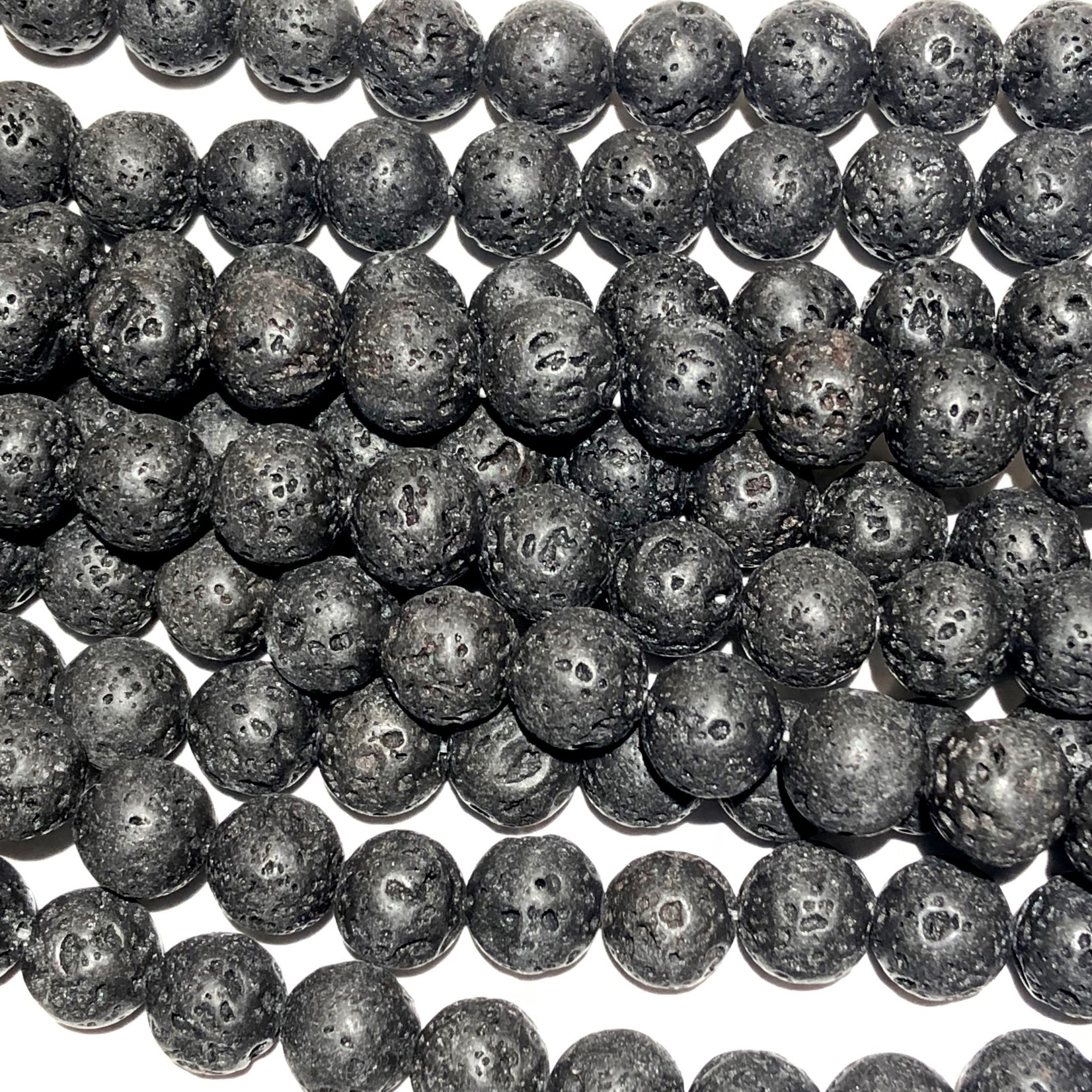 BLACK LAVA Stone Natural Round 10mm