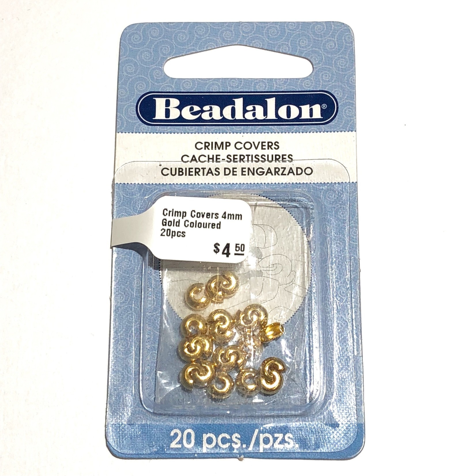 Beadalon Crimp Covers 4mm Gold Coloured 20pcs