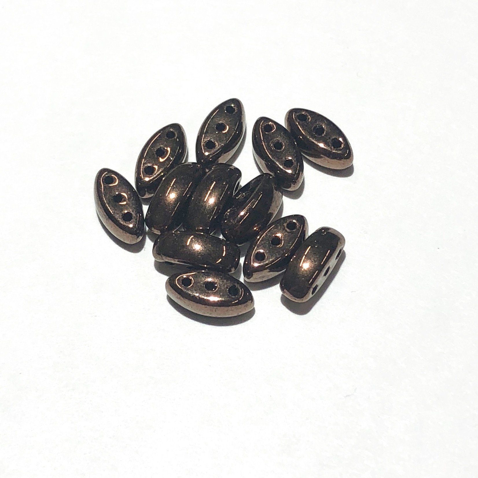 Cali Beads 3-Hole Black/Bronze 40pcs
