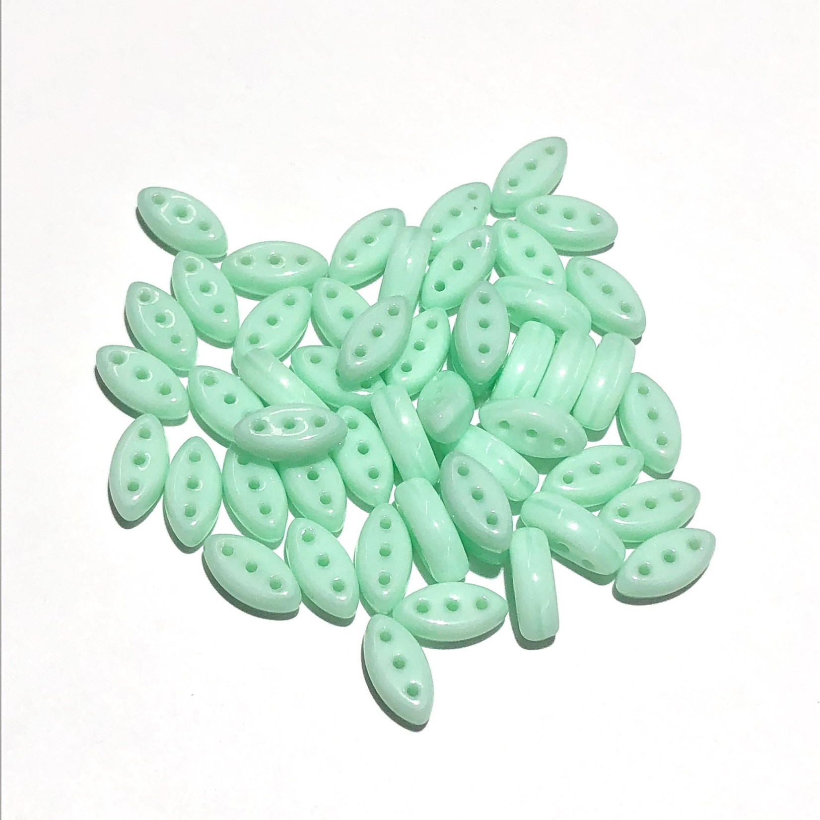 Cali Beads 3-Hole Green Silk 40pcs