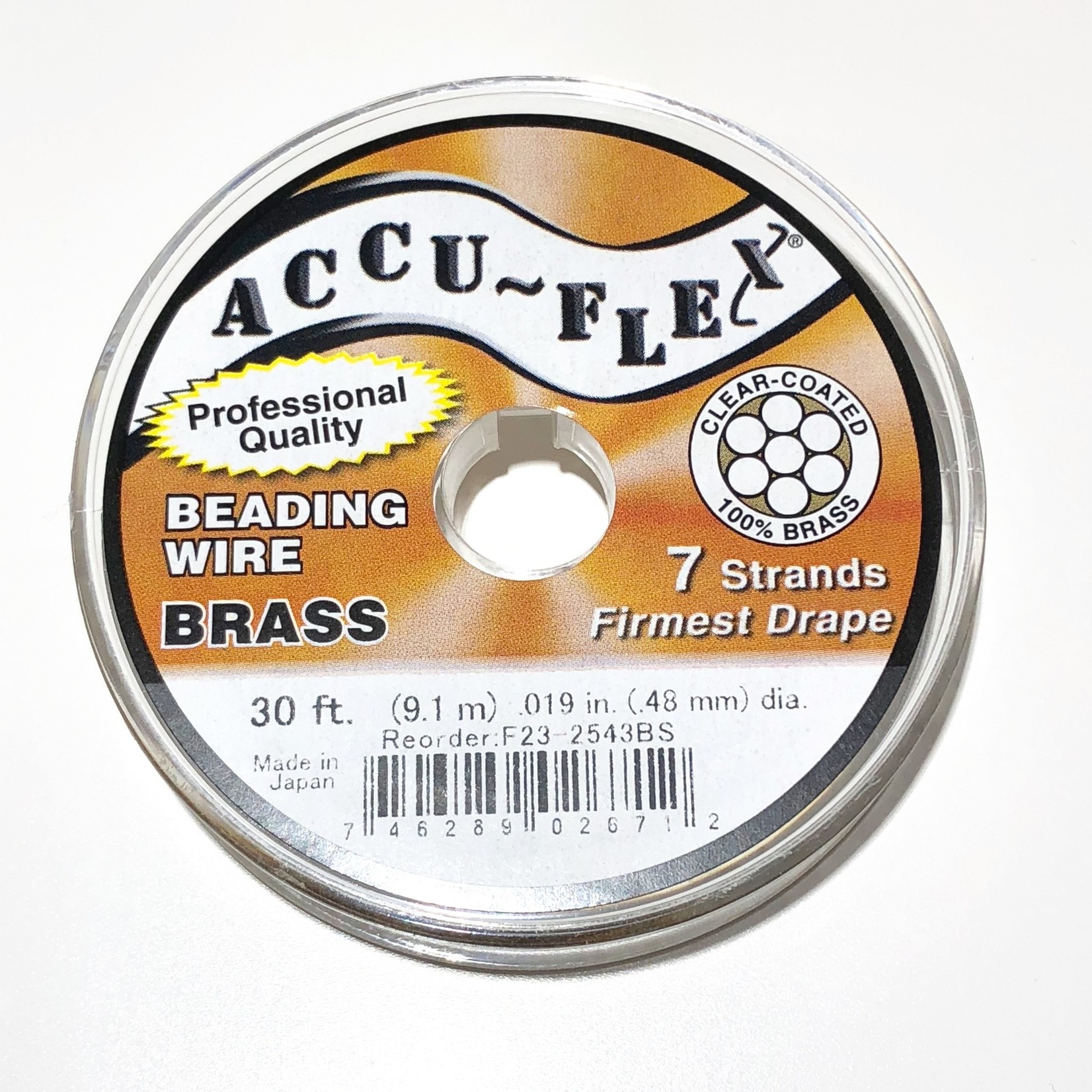 ACCU FLEX Bead Wire Brass 7 Strand .019in 30Ft