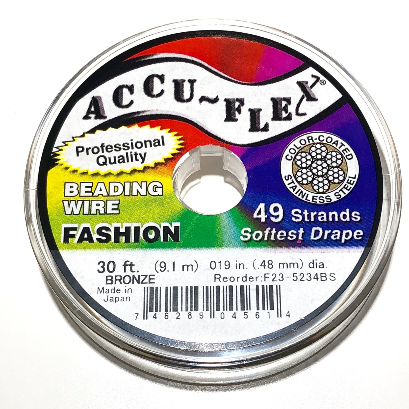 ACCU FLEX Bead Wire 49 Str .019in, 30 Ft Bronze