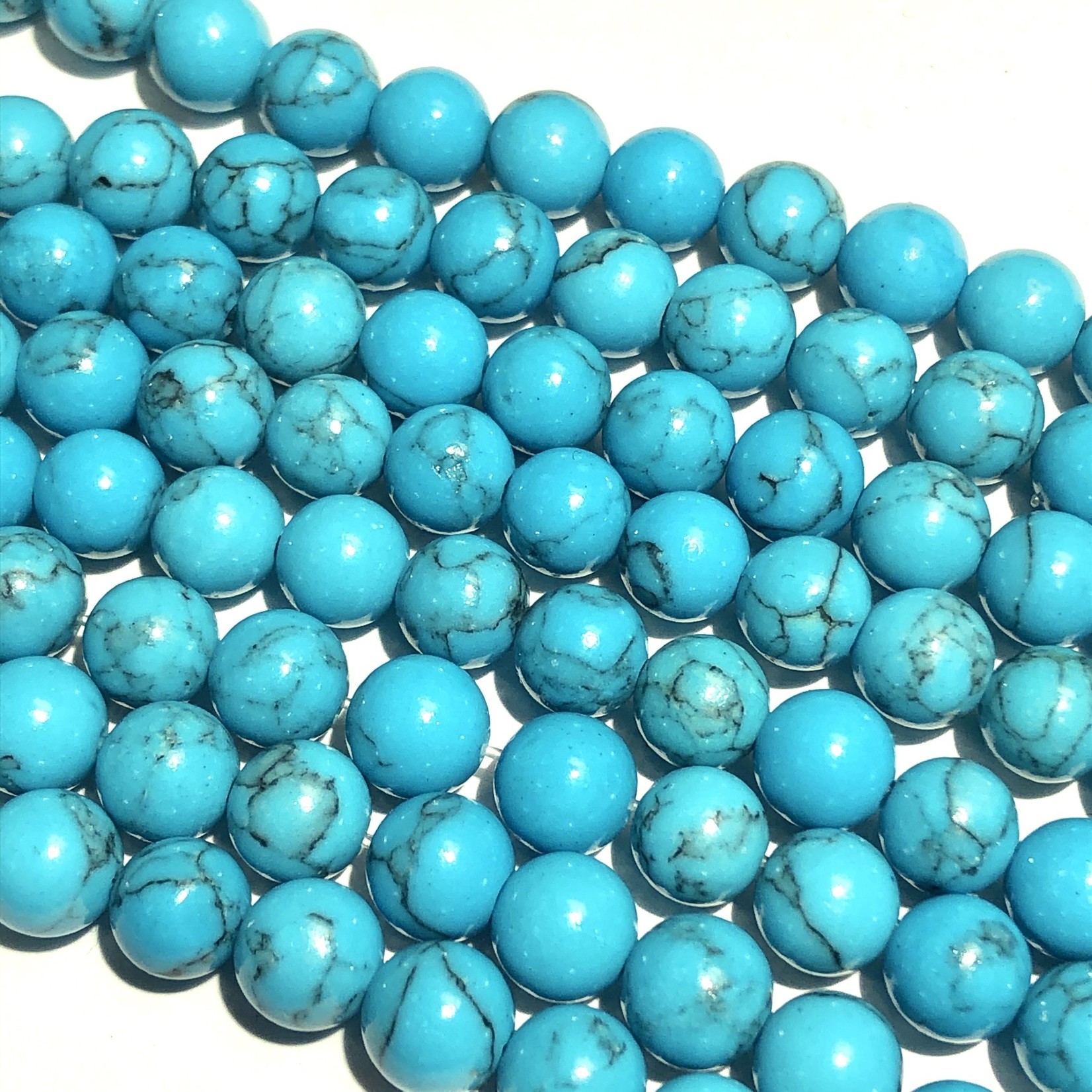 HOWLITE Dyed Turquoise Blue 6mm Round