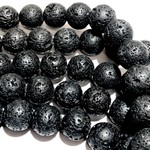 BLACK LAVA Stone Natural Round 12mm