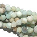 Amazonite Natural Frosted 8mm Round