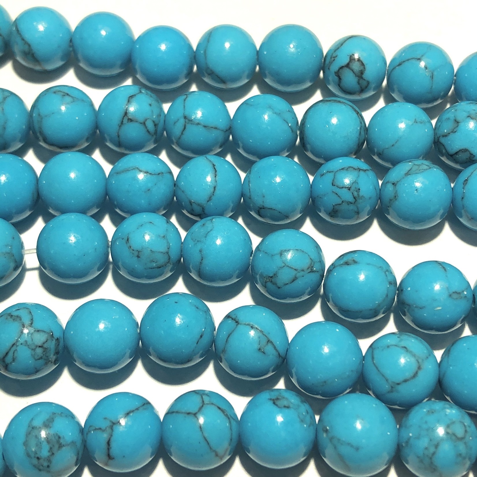 HOWLITE Dyed Turquoise Blue 8mm Round