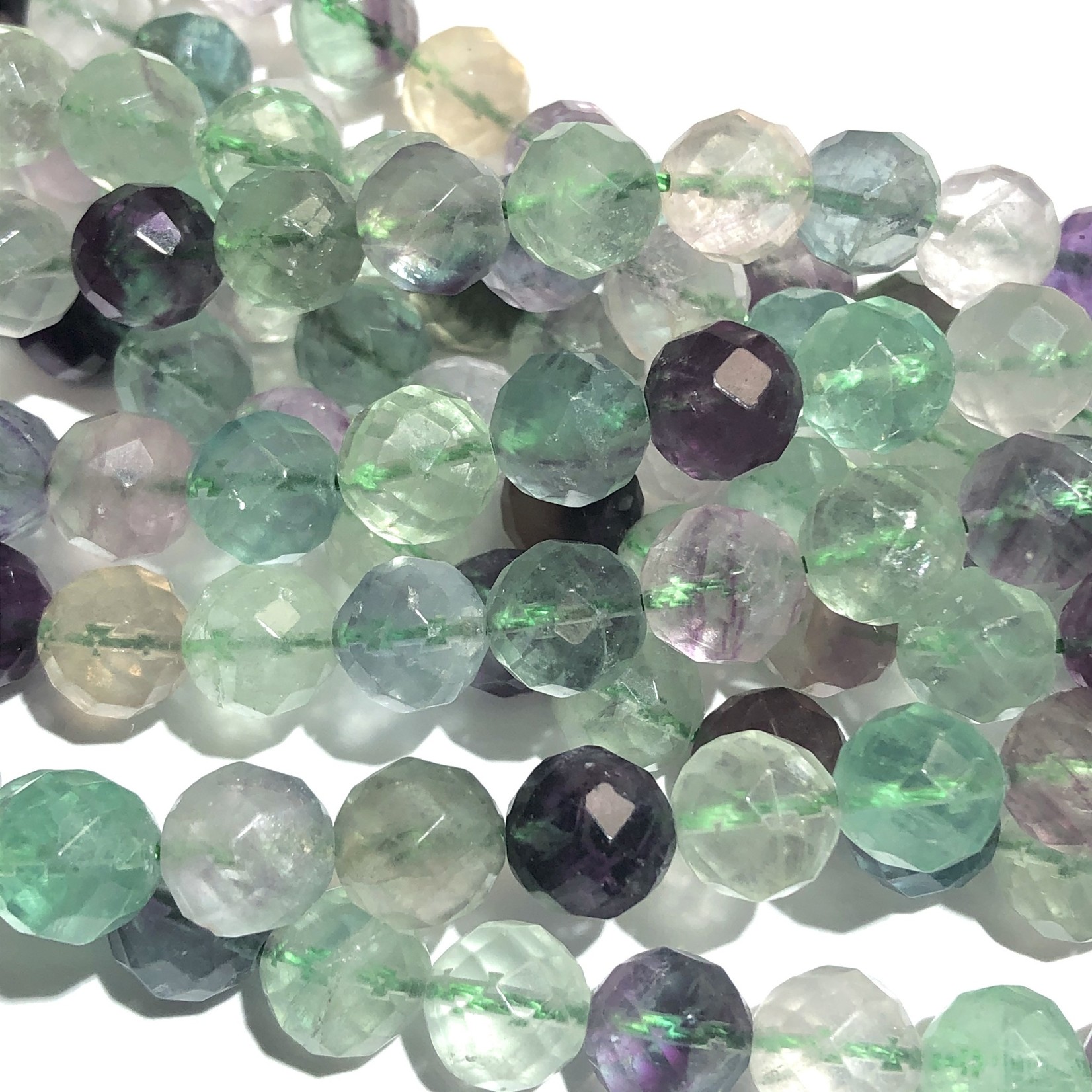 RAINBOW FLUORITE Natural 10mm Faceted