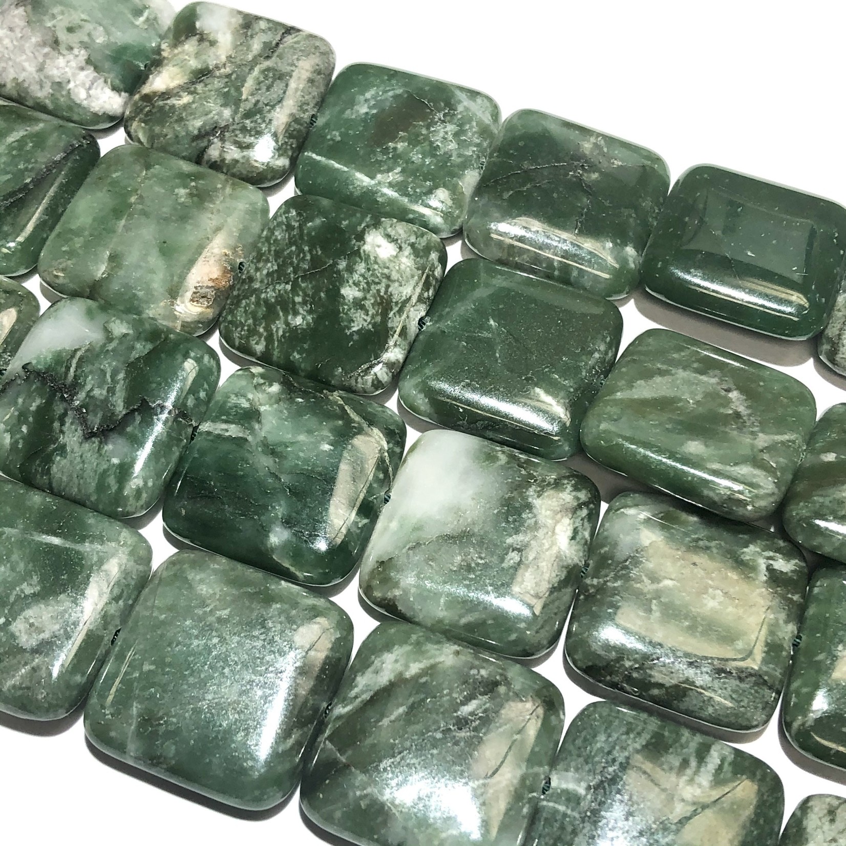 AFRICAN JADE Natural 25mm Square Beads