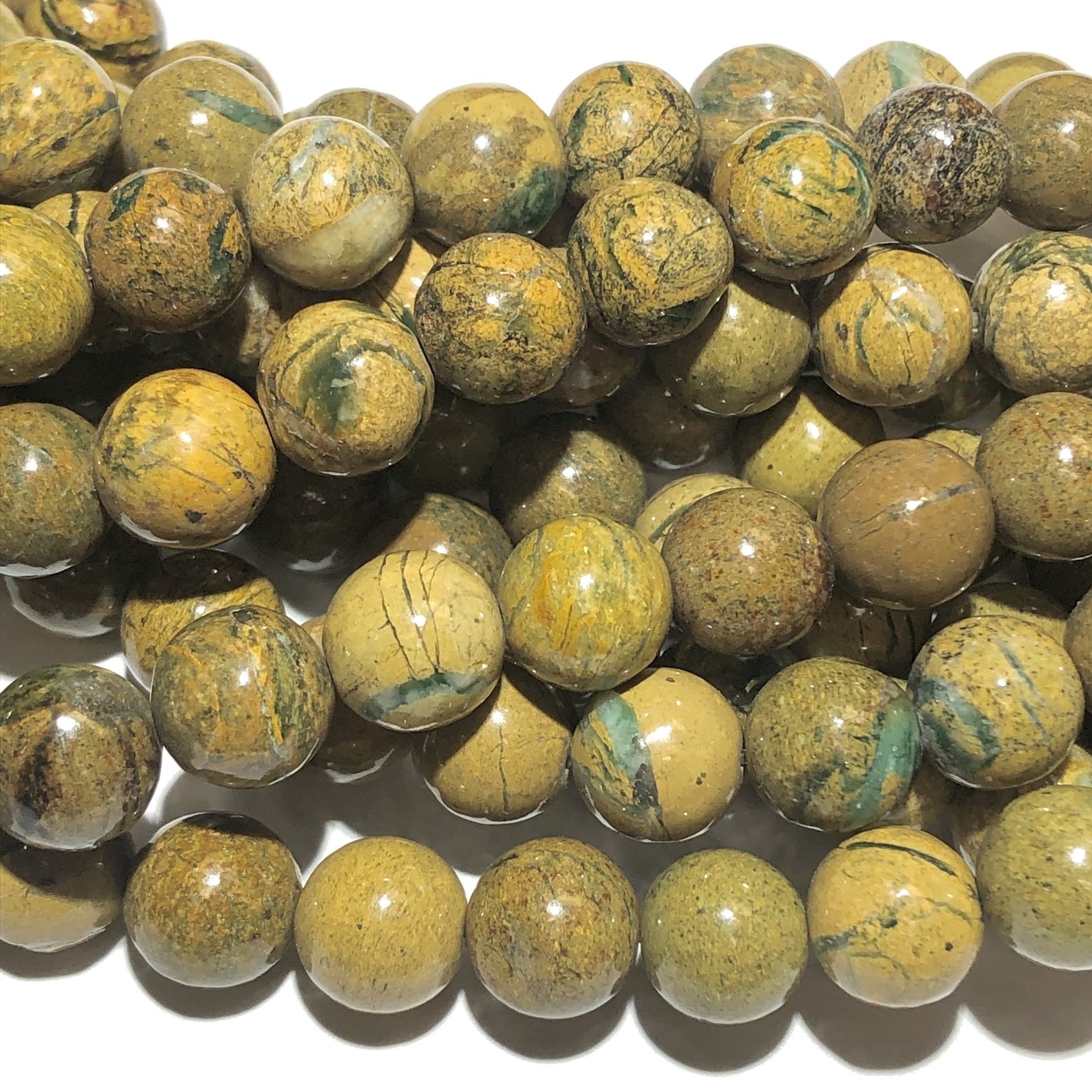 Natural African Jasper with Green Opal 10mm