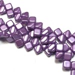 2-Hole SILKY Bead Pastel Lilac 40pcs 6.5mm