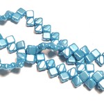 2-Hole SILKY Bead Pastel Aqua 40pcs 6.5mm