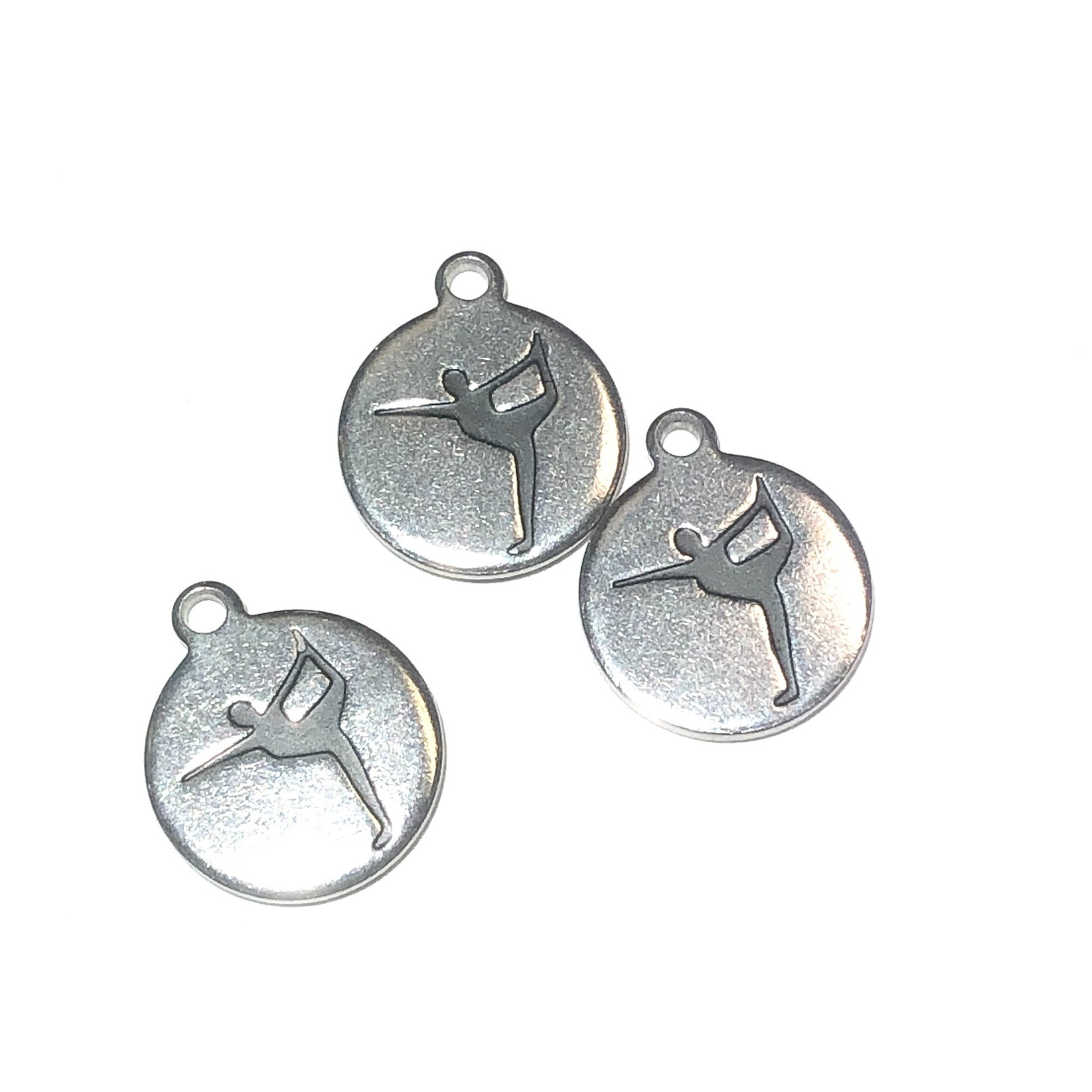 Stainless Steel Yoga Pose Charms 3pcs/Pkg