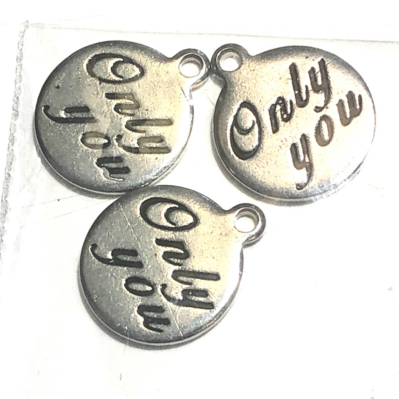 Stainless Steel Only You Charm 3pcs/Pkg