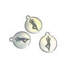 Stainless Steel Tree Pose Charm 3pcs/Pkg