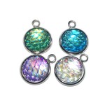 Stainless Steel 18x24mm Mermaid Scales Charm 4pcs/Pkg