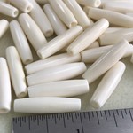 Polished Hairpipe BONE Beads 1" Oval 40pcs