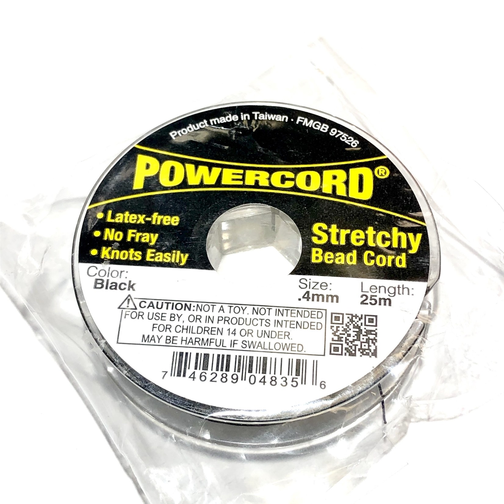 POWERCORD Strech Cord Black .4mm @ 25m/pkg