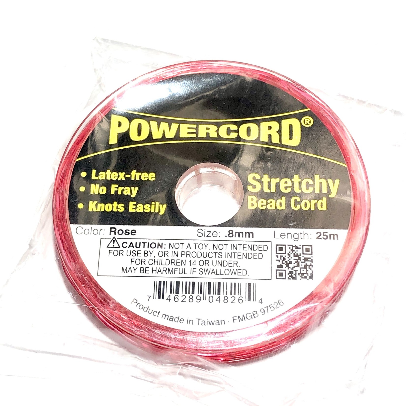 POWERCORD Stretch Cord Rose .8mm @ 75ft/pkg