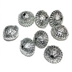 Antique Silver Alloy Bead 12x16mm Oval Round 12pcs