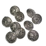 Silver Alloy Floral Swirl Buttons 16mm 10/pkg