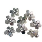 Tibetan Silver Alloy 20mm Flower Button 8/pkg