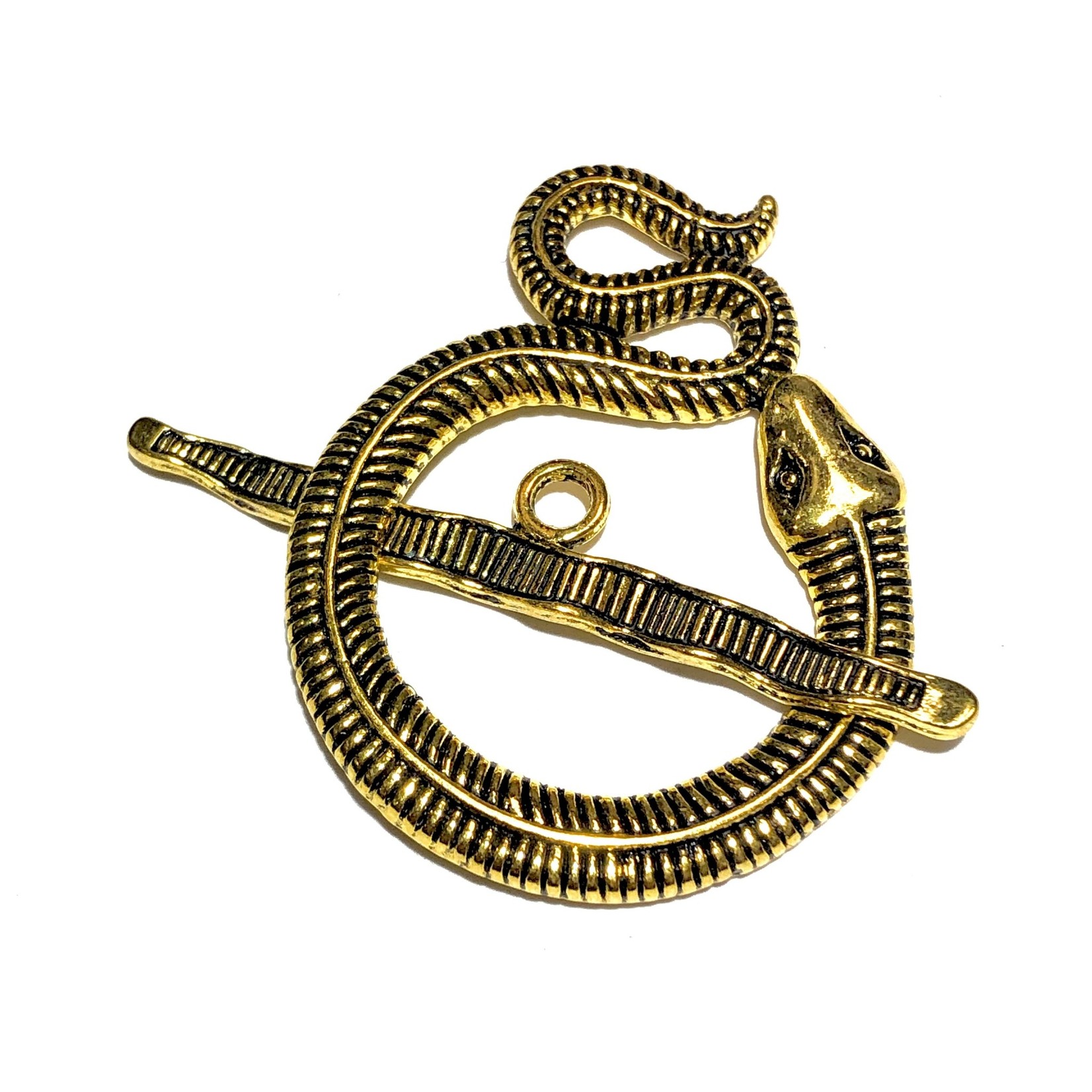 Tibetan Gold Alloy 46mm Snake Toggle Clasp