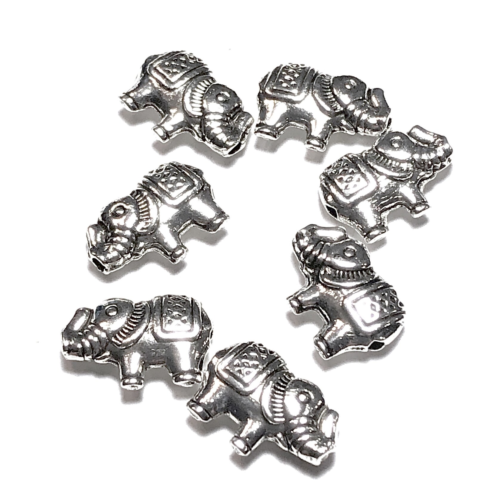 Tibetan Silver Alloy 8.5mm Elephant Bead 20pcs