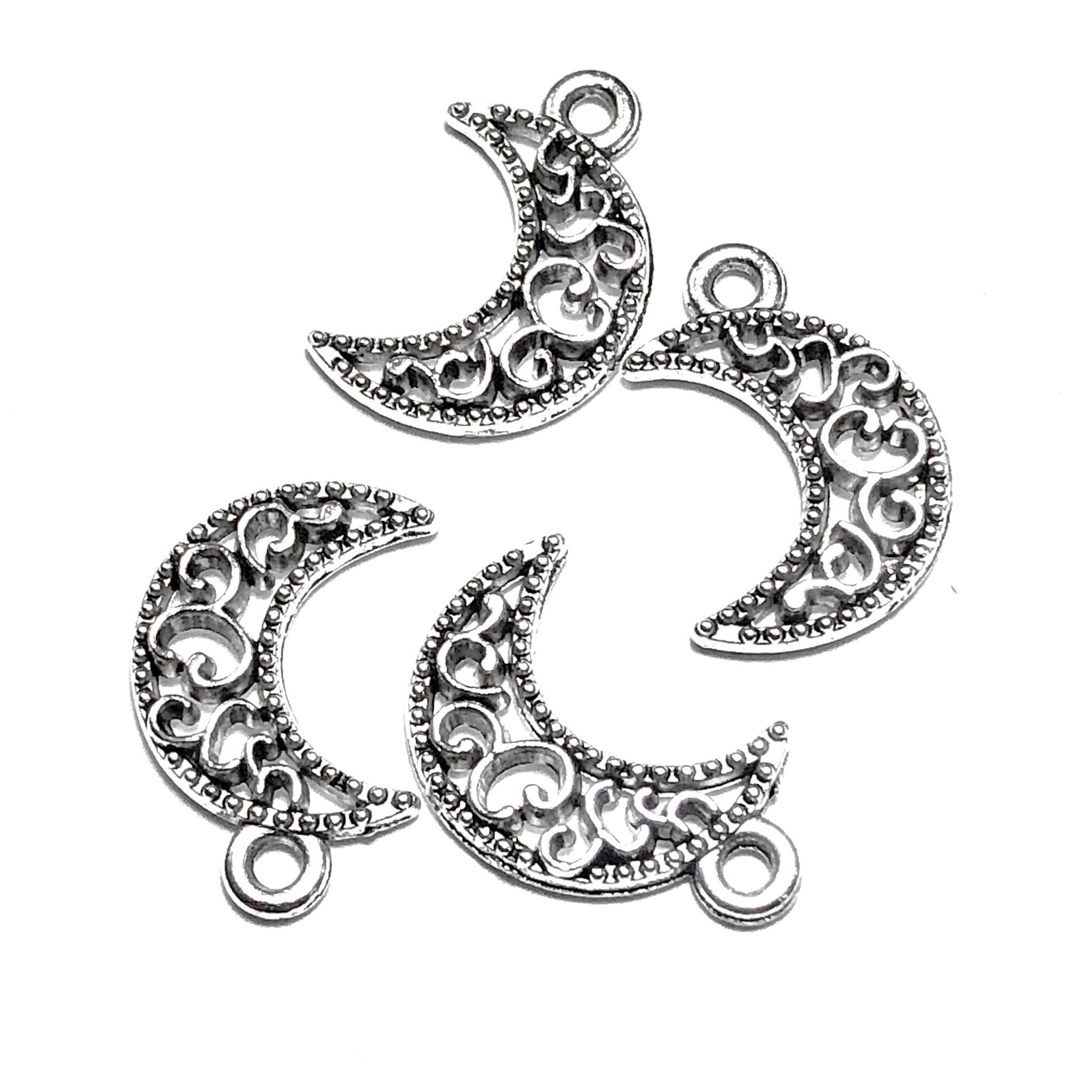 Tibetan Silver Alloy Decorative 17mm Moon Charm  15pcs