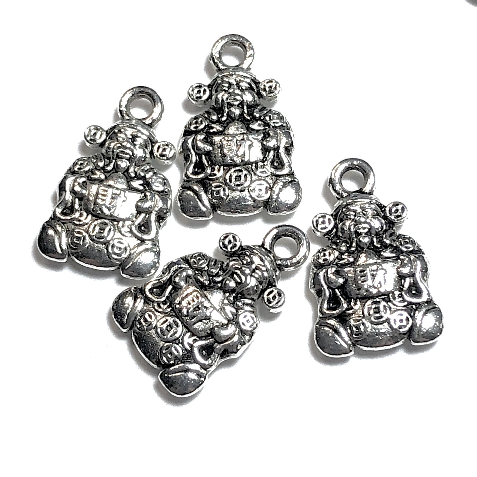 Tibetan Silver Alloy 18mm Chines God of Fortune Charm 12pcs