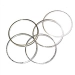 Silver Plated Brass Rings 25x1mm 18pcs
