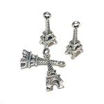 Tibetan Silver Alloy 23mm Eiffel Tower Charm 10pcs