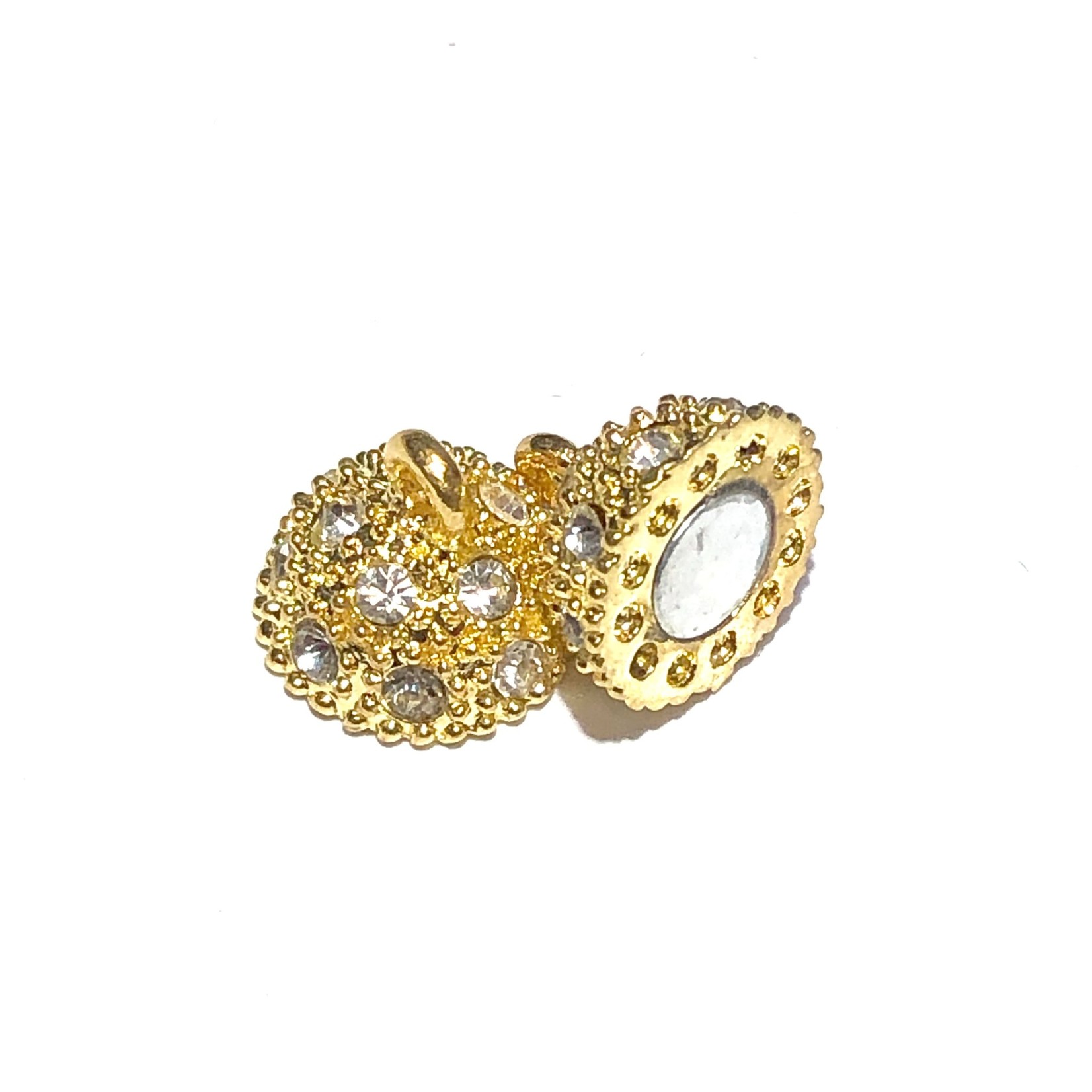 Magnetic CLASP 19x12mm Gold Plated Rhinestone