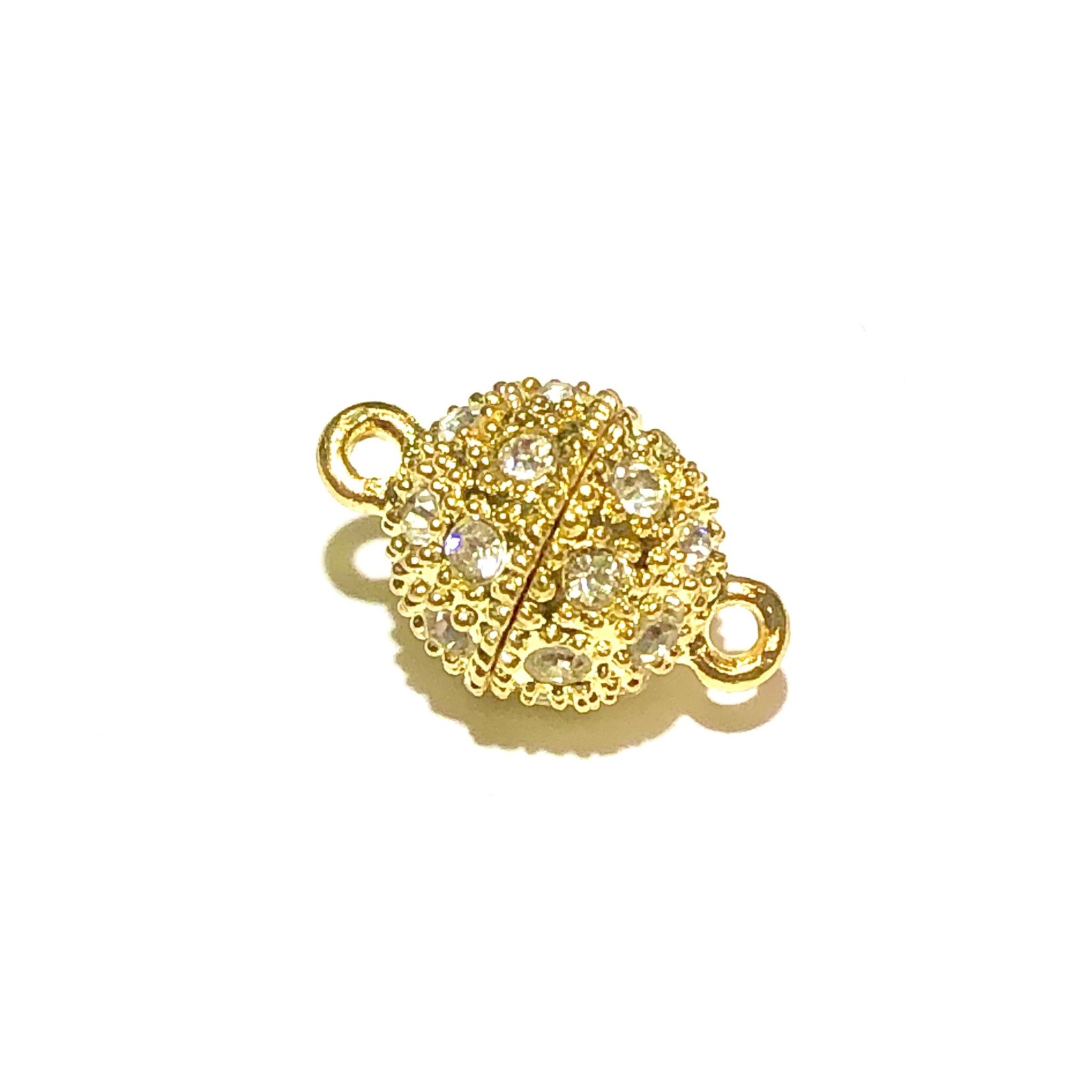 Magnetic CLASP 19x12mm Gold Plated Rhinestone