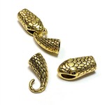 Tibetan Antique Gold Hook & Snake Head 23mm Clasp 2sets