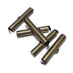 Antique Bronze Plated Slide End Clasp 26mm 12pcs