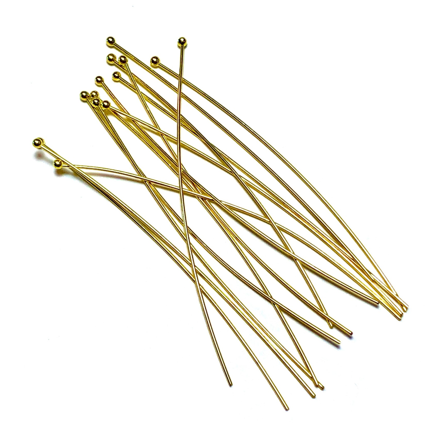 Gold Plated 70mm Ball Headpin 40pcs